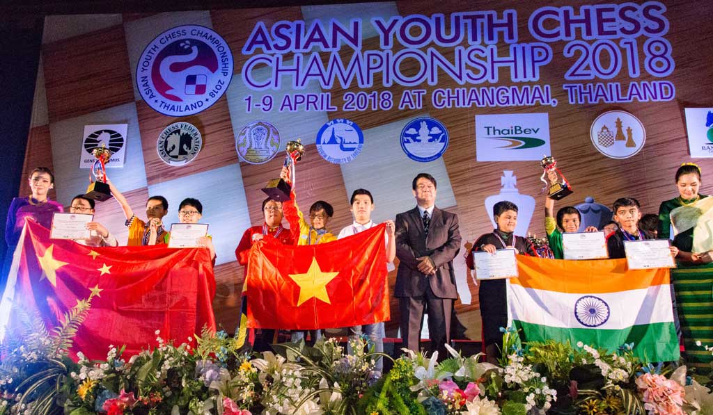 Việt Nam giành 17V, 23B và 12Đ tại Giải vô địch cờ vua trẻ châu Á năm 2018